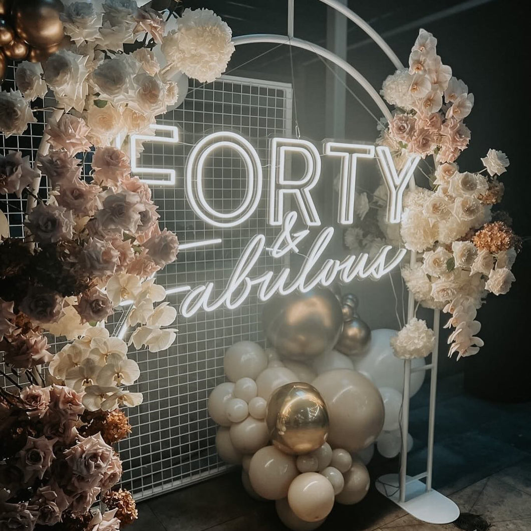 'Forty & Fabulous' NEON sign