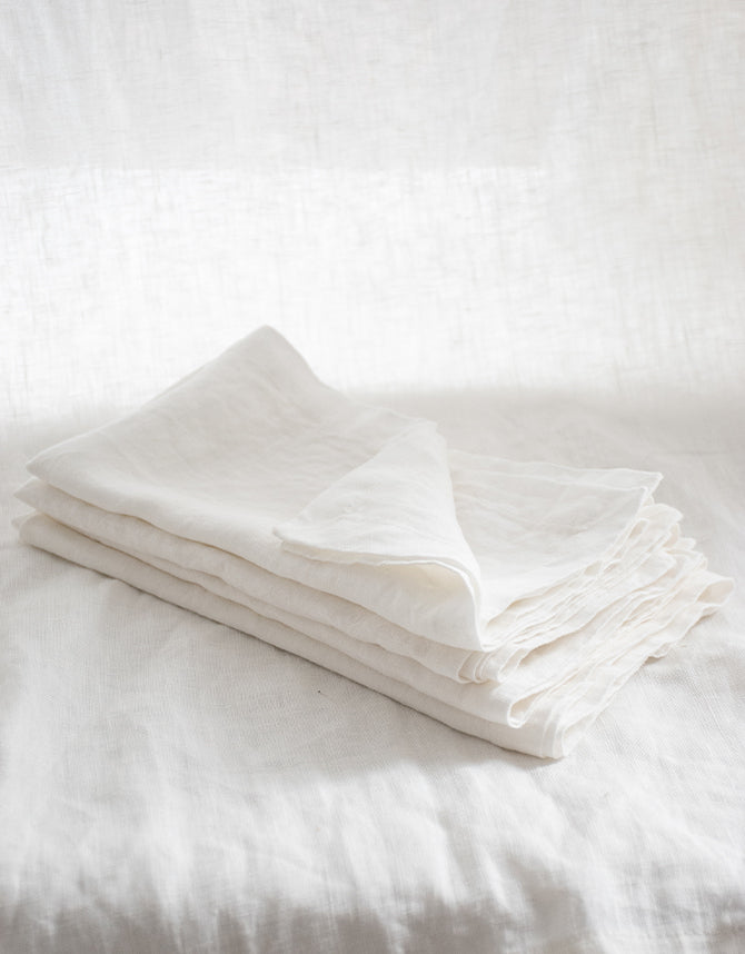 Pure French Linen Napkins in Milk