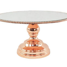 Load image into Gallery viewer, Amalfi Rose Gold Plated Mirror Top with Rope Design Cake Stand
